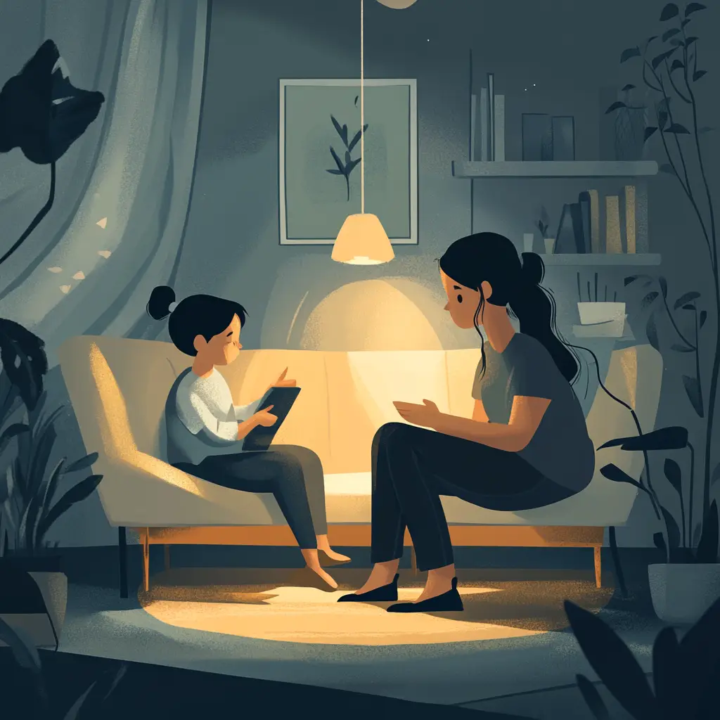 vlad 99159 create an illustration of a calm and supportive envi 1294f7c3 dc1c 45be 9255 cb1d75684128